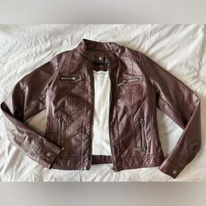 Jou Jou Women's Rich Brown Leather Jacket